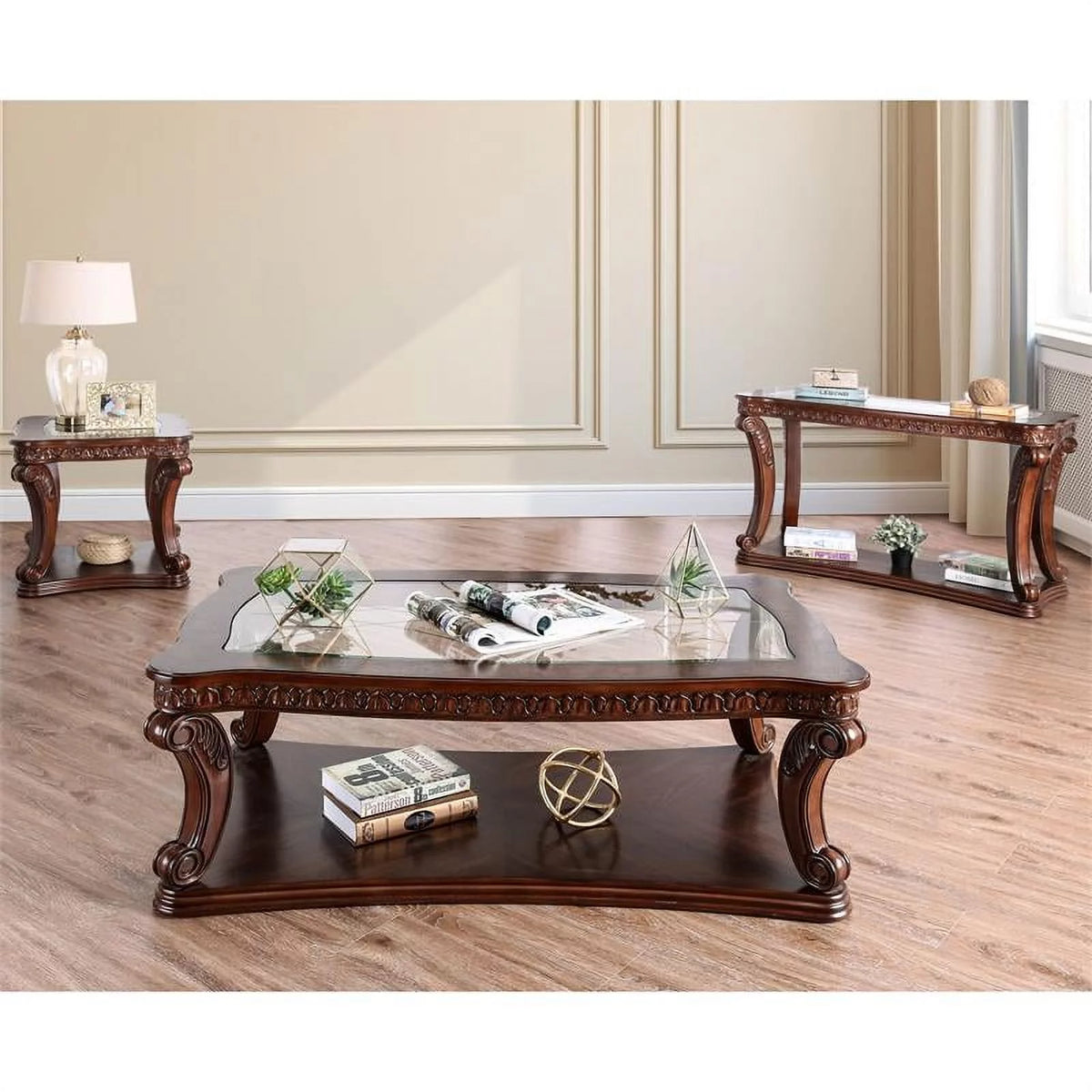Dark Oak Wood Open Shelf End Table G375