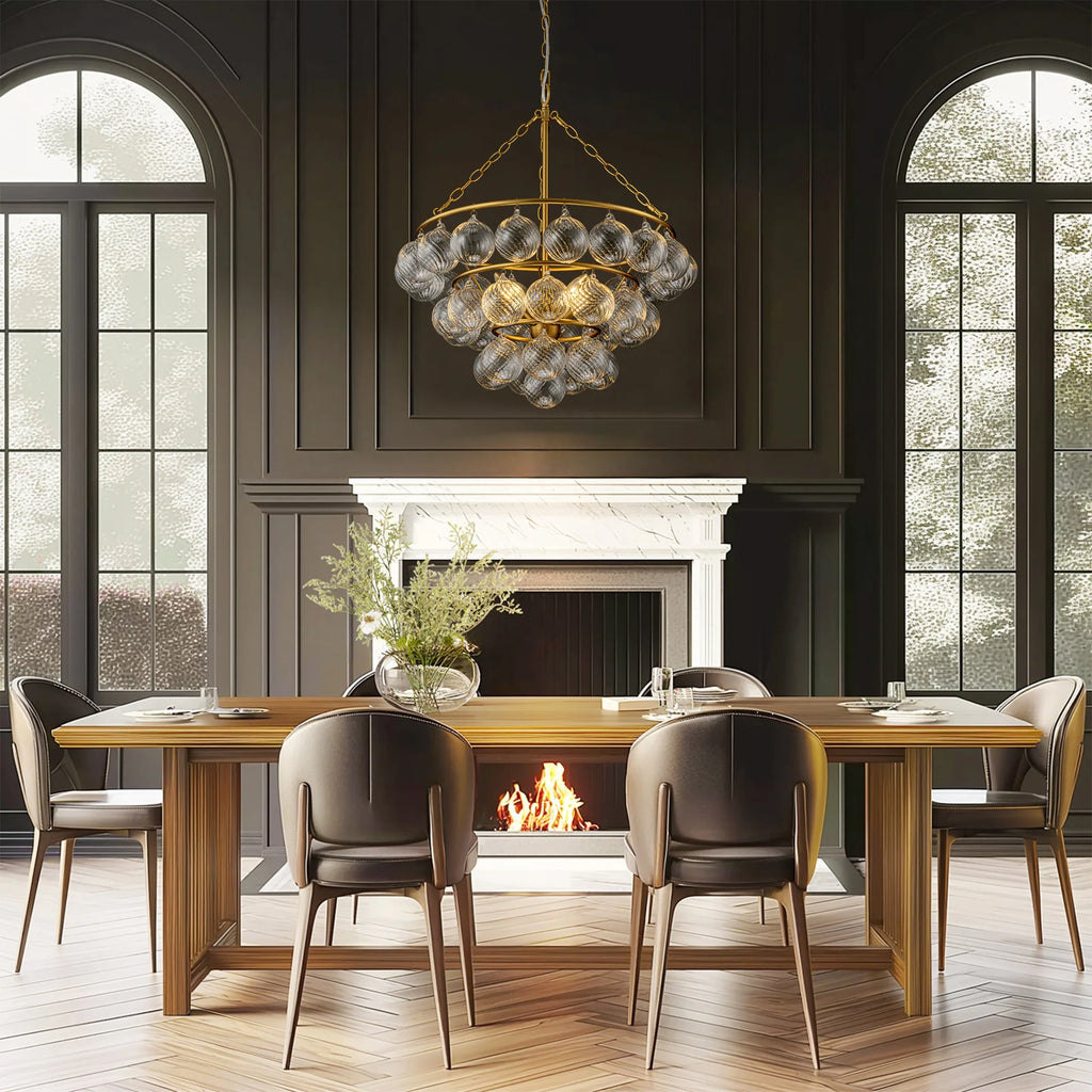 4-Light Dimmable Glass Chandelier F990721