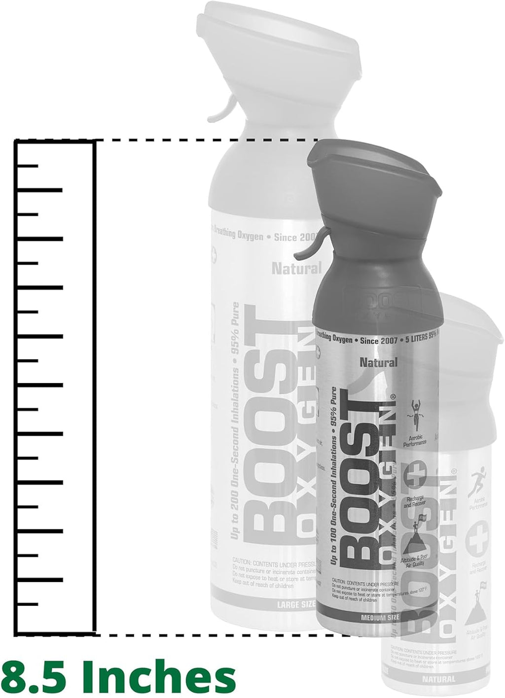 10 Liter All Natural Flavored (4 Pack) and 5 Liter Eucalyptus Flavored (1 Pack) Supplemental Canned Oxygen Bottle with Mouthpiece H335309