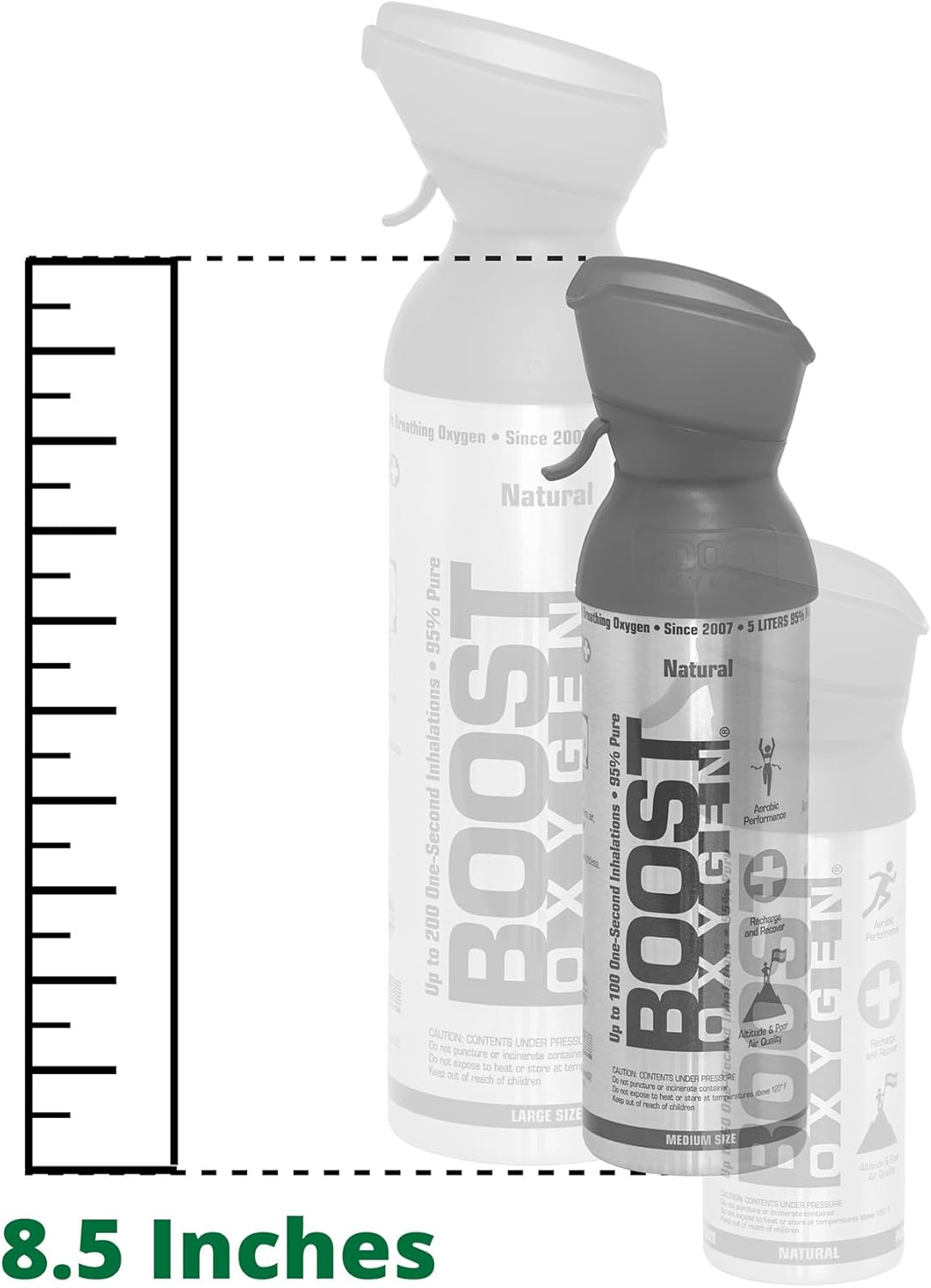 10 Liter All Natural Flavored (4 Pack) and 5 Liter Eucalyptus Flavored (1 Pack) Supplemental Canned Oxygen Bottle with Mouthpiece H335309