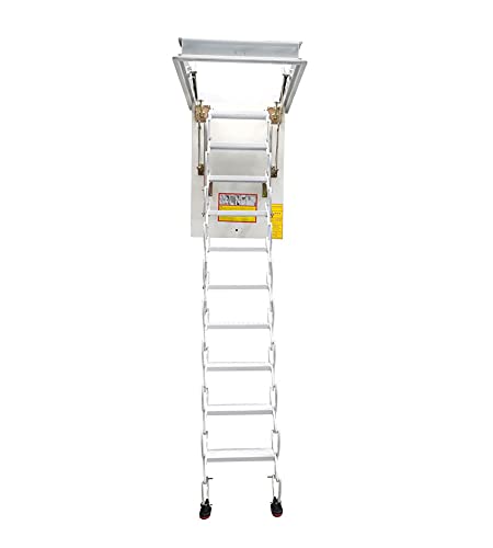White 13 Steps Retractable Attic Ladder C52705
