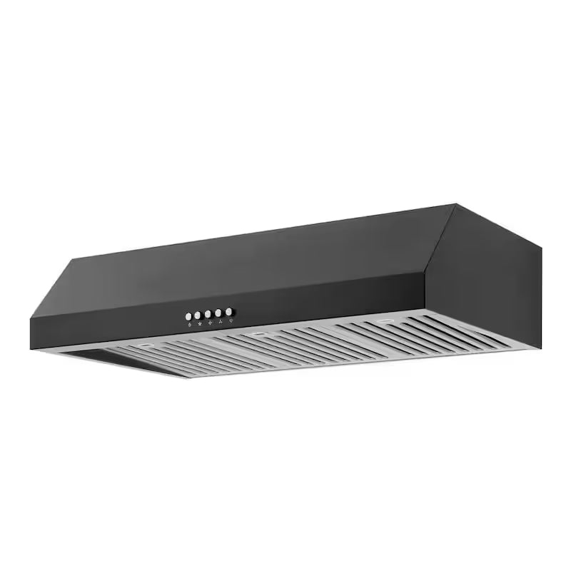 30 in. 500CFM Convertible Under Cabinet Range Hood in Black with LED Lights H3710