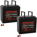 12V 55AH Lithium LiFePO4 Deep Cycle Battery - 2 Pack L192770