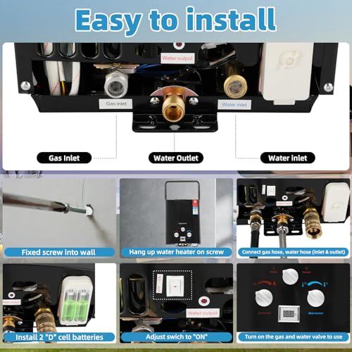 Portable Propane Tankless Water Heater 6L P6629