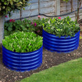 24 Round 17 Tall Raised Garden Beds Set of 2 Cobalt Blue Q37880