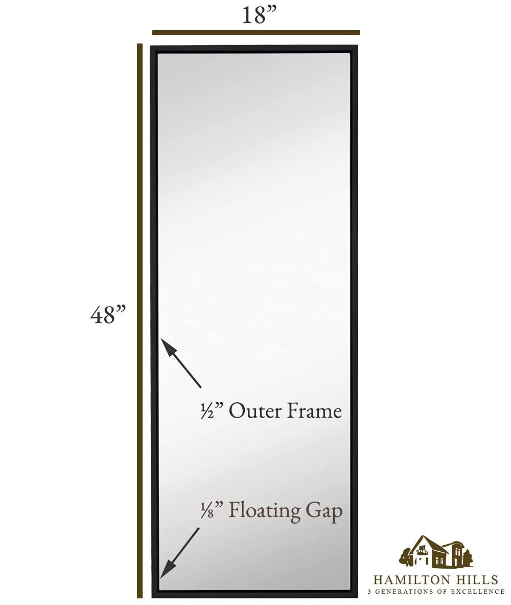 Black 18" x 48" Wall Mirror P418016