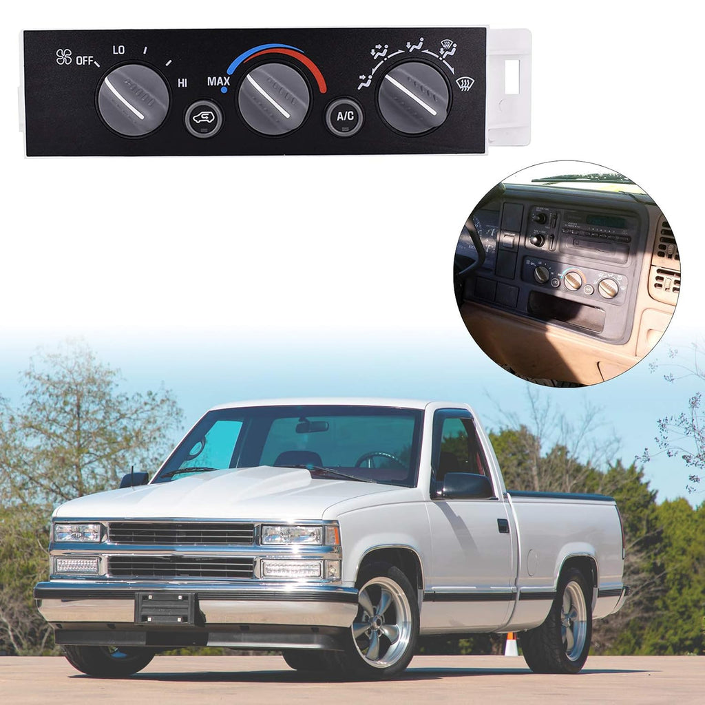 Heater A/C Control Switch Panel Module Without Rear Window Defogger for 1996-2002 Chevy GMC Pickup Truck Pack of 2 O152