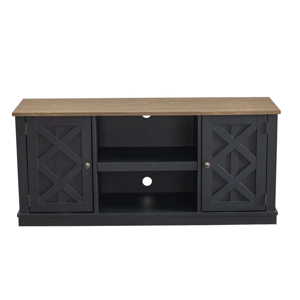 Charcoal TV Stand Console Entertainment Center M332