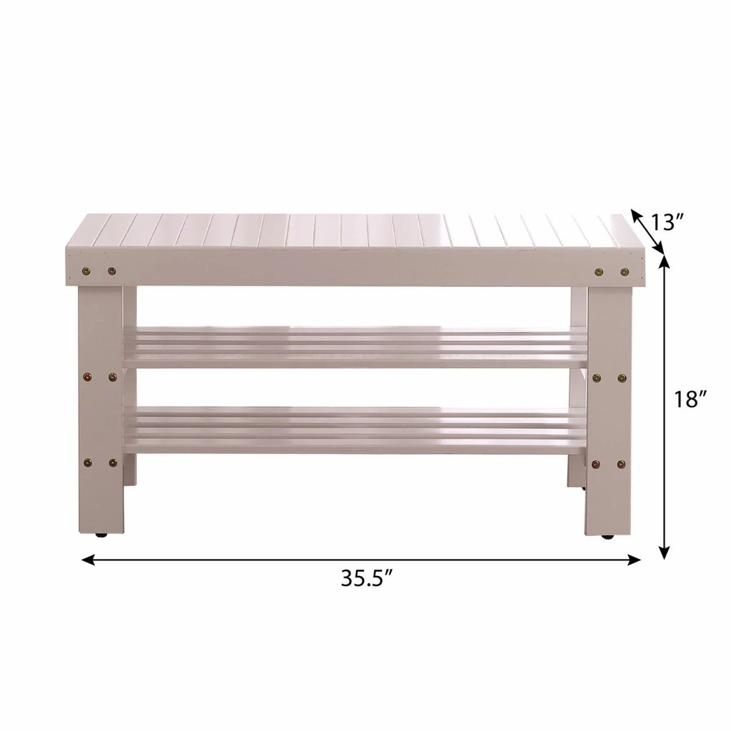 Solid Wood Storage Shoe Bench P3129