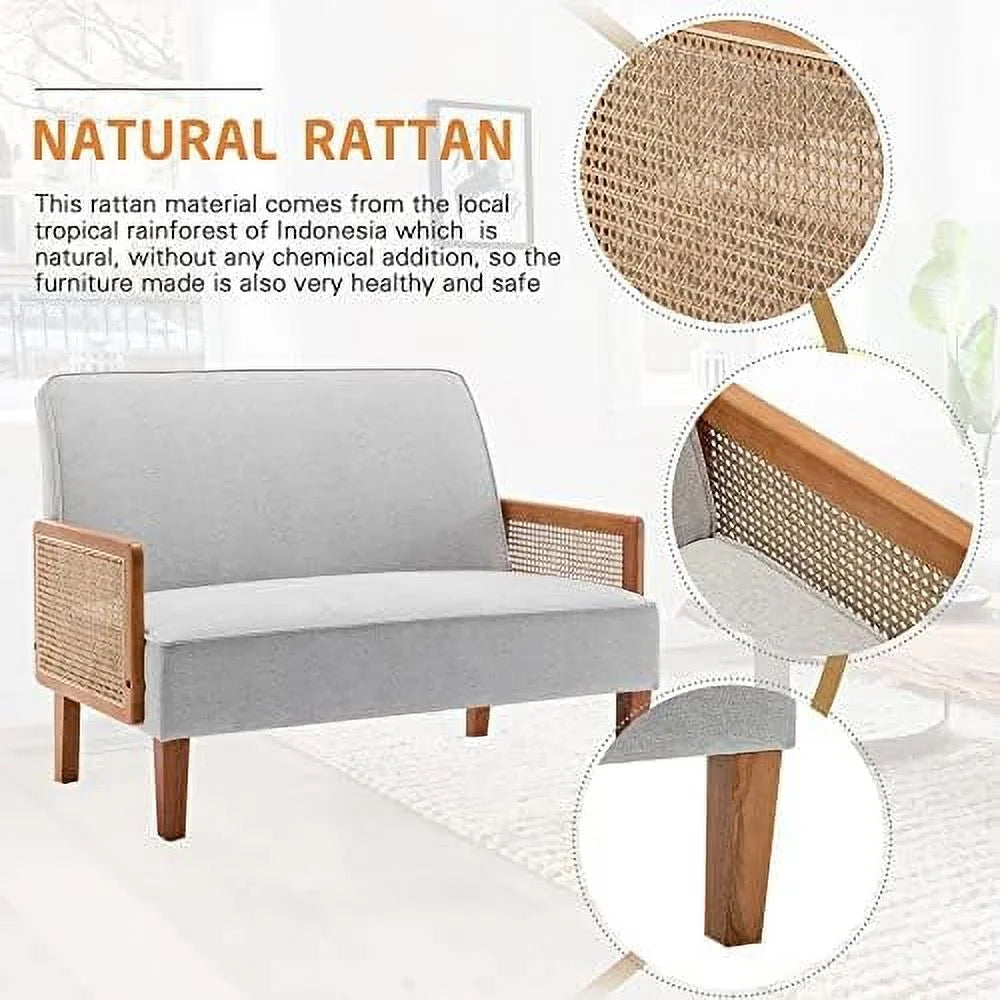 Light Gray Upholstered Small Loveseat Sofa C11439