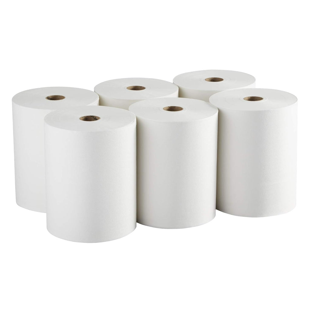 White Recycled Paper Towel Roll, 800 Feet, 6 Rolls Per Case S63271