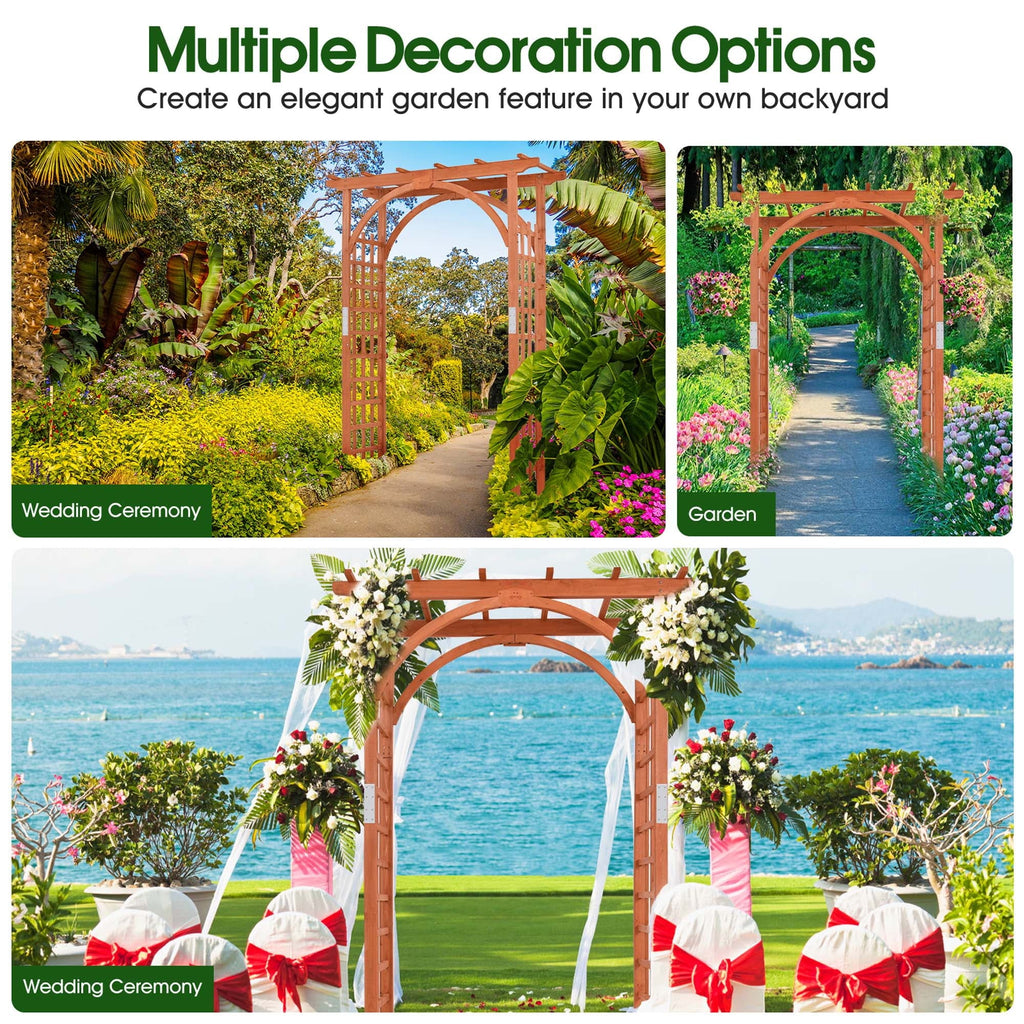 Wooden Cedar Arbor Arch Pergola Trellis I5523