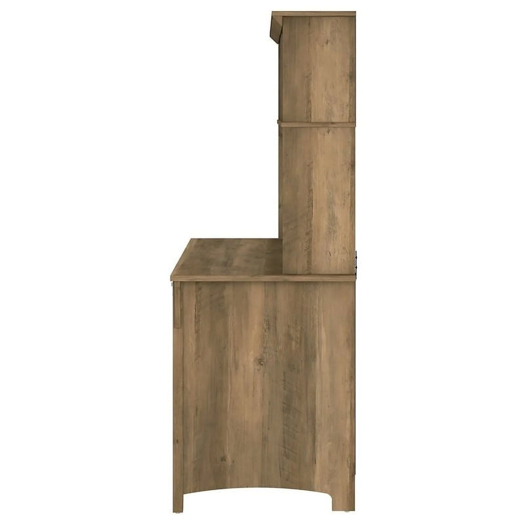 Contemporary Brown Engineered Wood Computer Desk with Hutch S155358