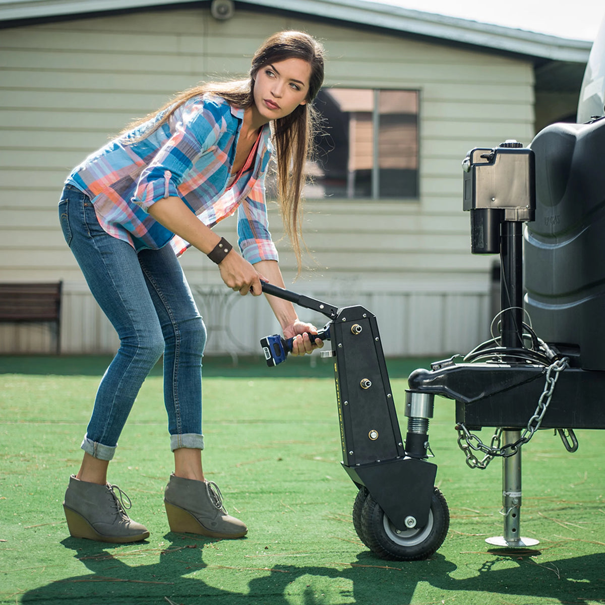 Trailer Dolly with Rubber Tires, 10,000lb Capacity, Steel P34485