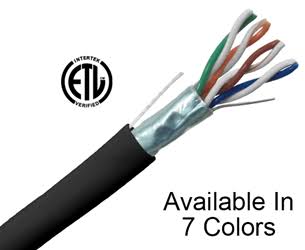 Cat5e Shielded Bulk Ethernet Cable, Plenum CMP, 24 AWG, 1000ft White C557844