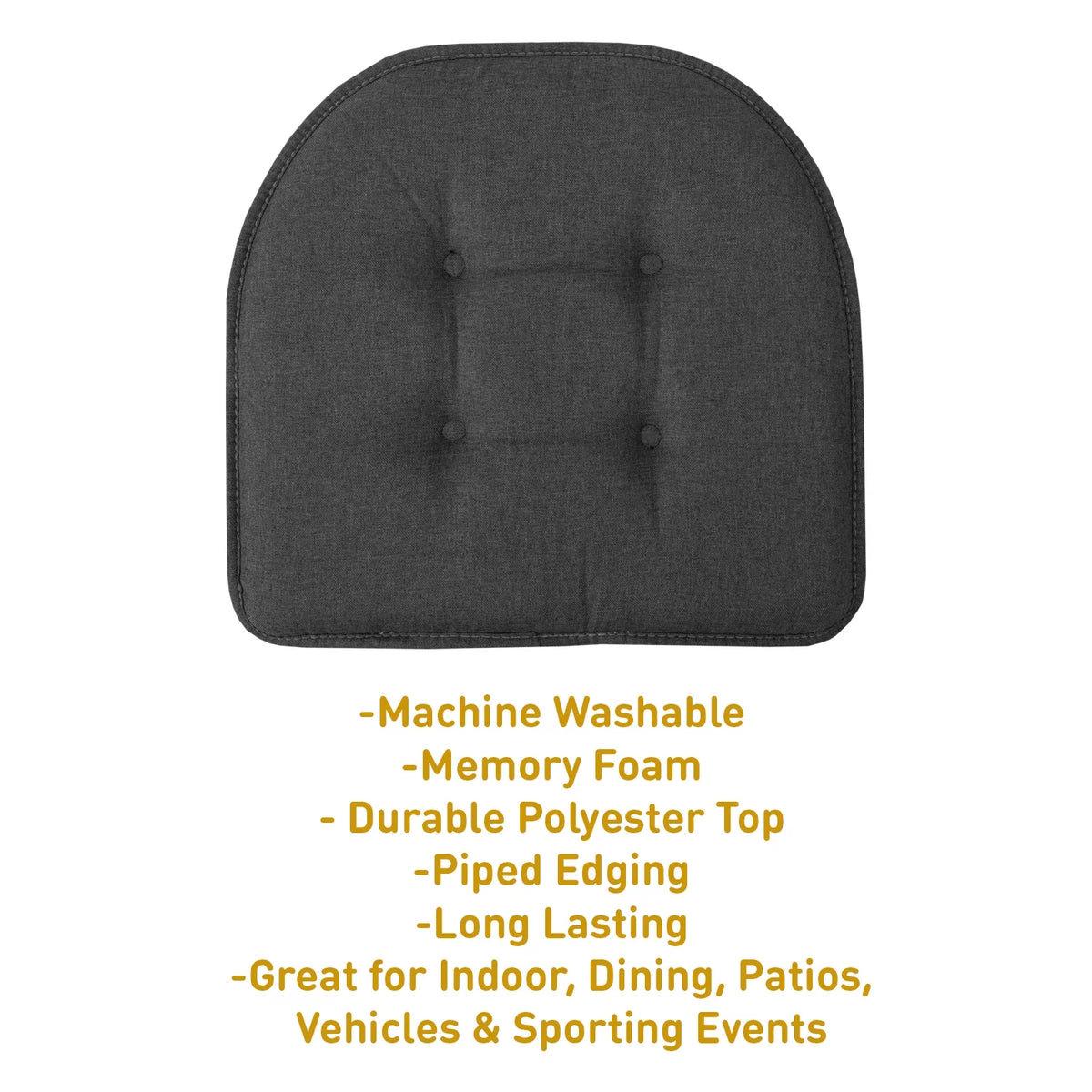 U-Shaped Memory Foam No Slip Chair Pad Cushion 2 Pack J347