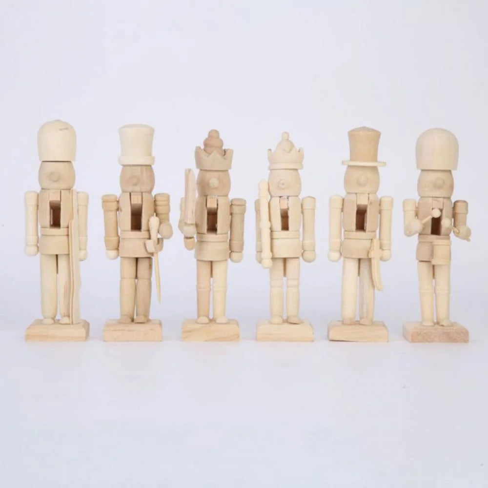 Unfinished Wood Nutcracker Ornaments 6 Pcs J7434