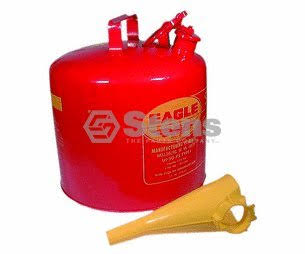 Red 5 Gal Metal Safety Fuel Can with Funnel V2430