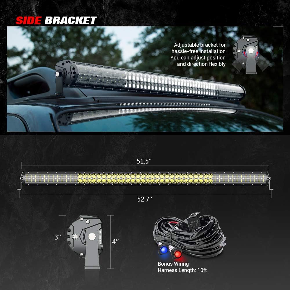 52 Inch 312W Dual Row LED Light Bar with Wiring Harness A264636