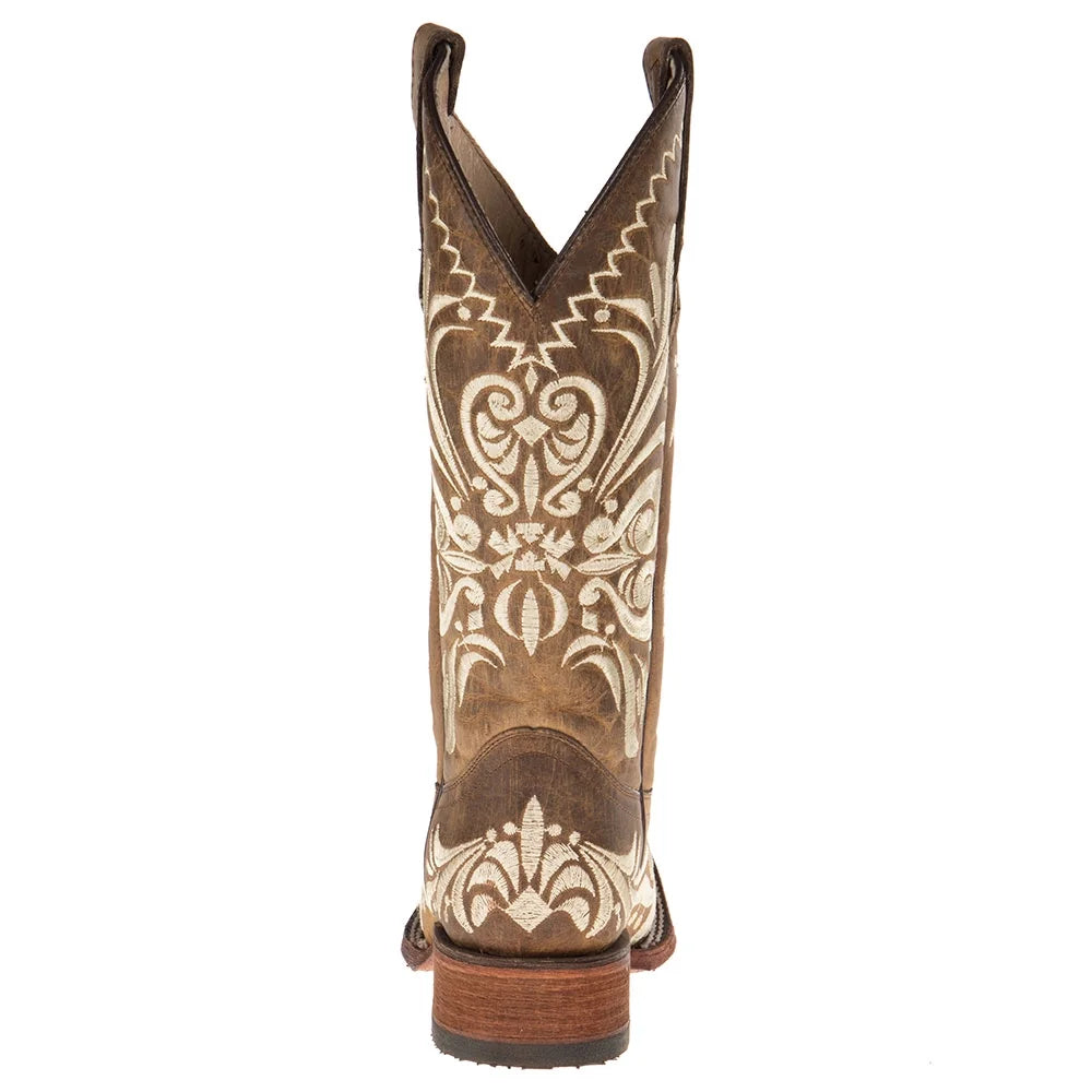 Tan Square Toe Boots Z415