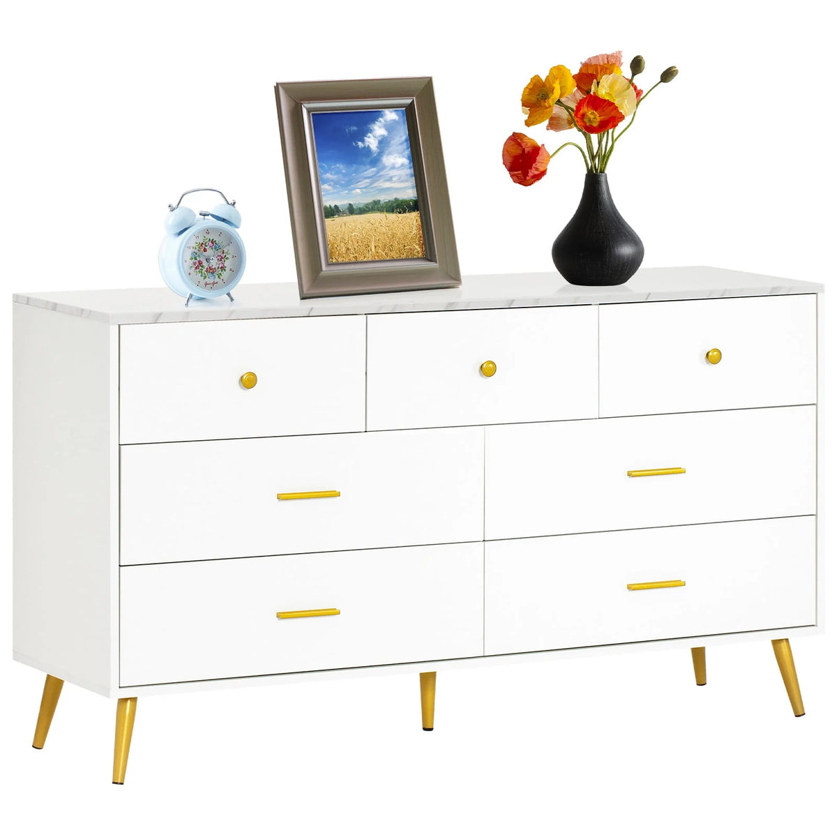 White 6 Drawer Dresser A475426
