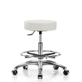 Adobe White Vinyl Height Adjustable Swivel Stool with Foot Ring J573387
