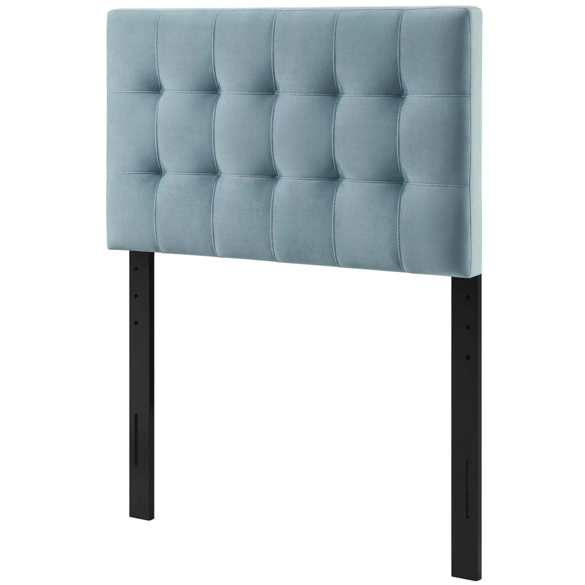 Light Blue Velvet Twin Size Tufted Headboard X740780