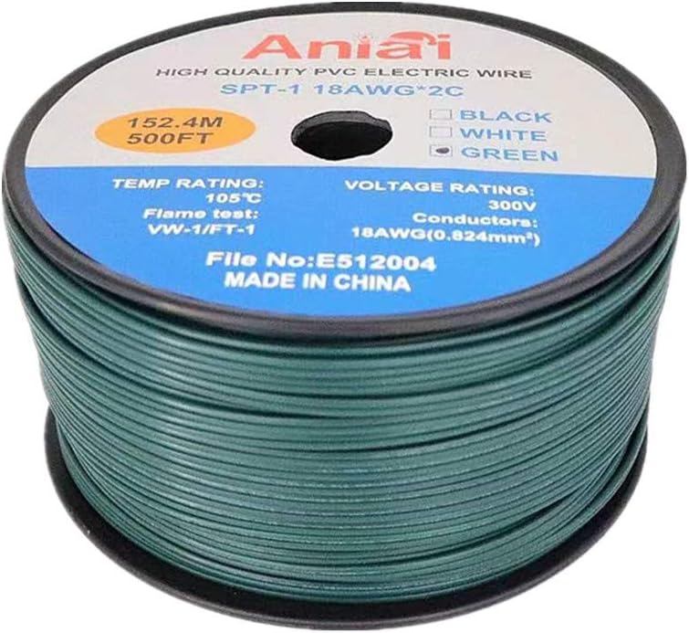 18 AWG 500 Foot Spool Zip Wire (green) Pack of 2 I883382