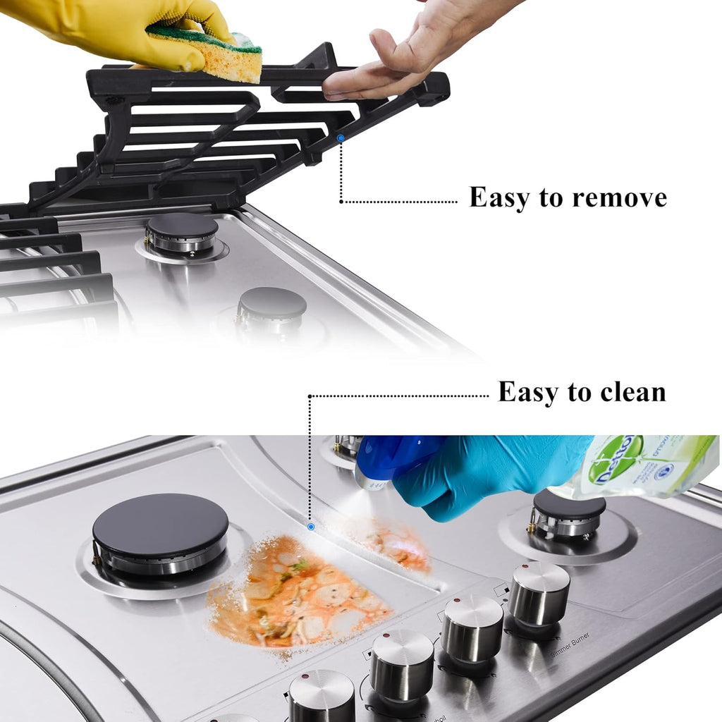 30 Inch Stainless Steel Gas Cooktop with 5 Sealed Burners X4743