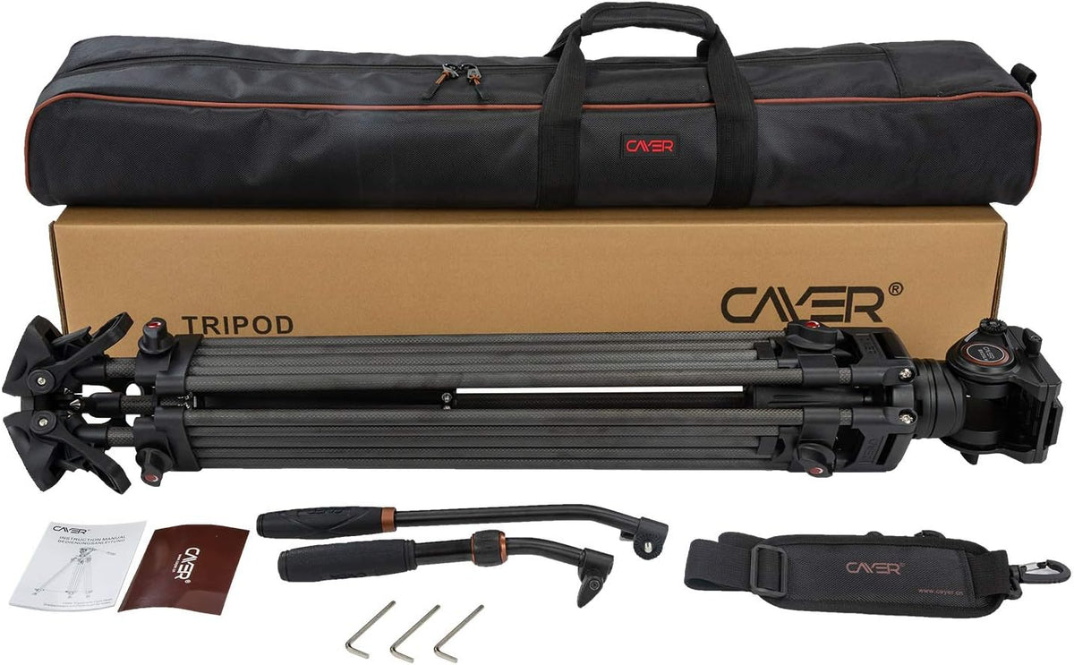 Carbon Fiber Video Tripod System with Fluid Drag Head Q4117