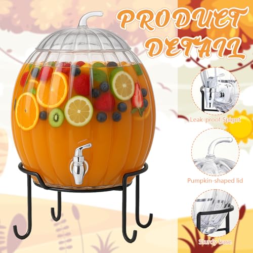 1.3 Gallon Glass Beverage Dispenser with Stand and Spigot I33515