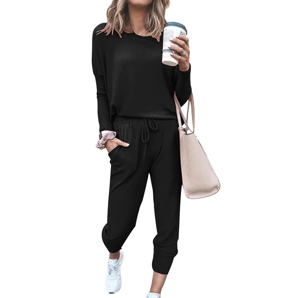 Women 2 Pieces Long Sleeve Lounge Sets D7872