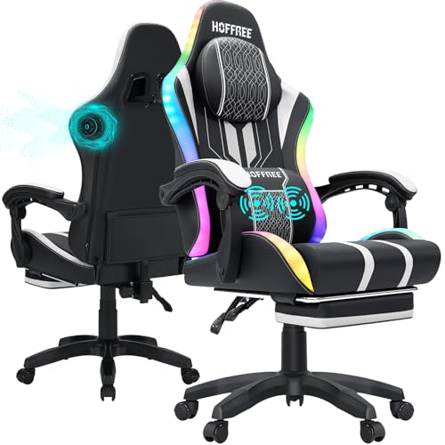 Pink Gaming Chair with Speakers and Footrest E5657