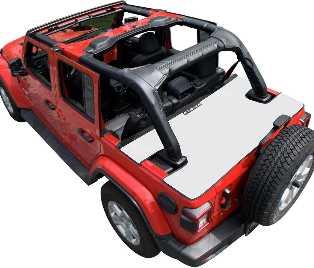White Vinyl Tonneau Cover for Jeep Wrangler JLU 4 Door V5803