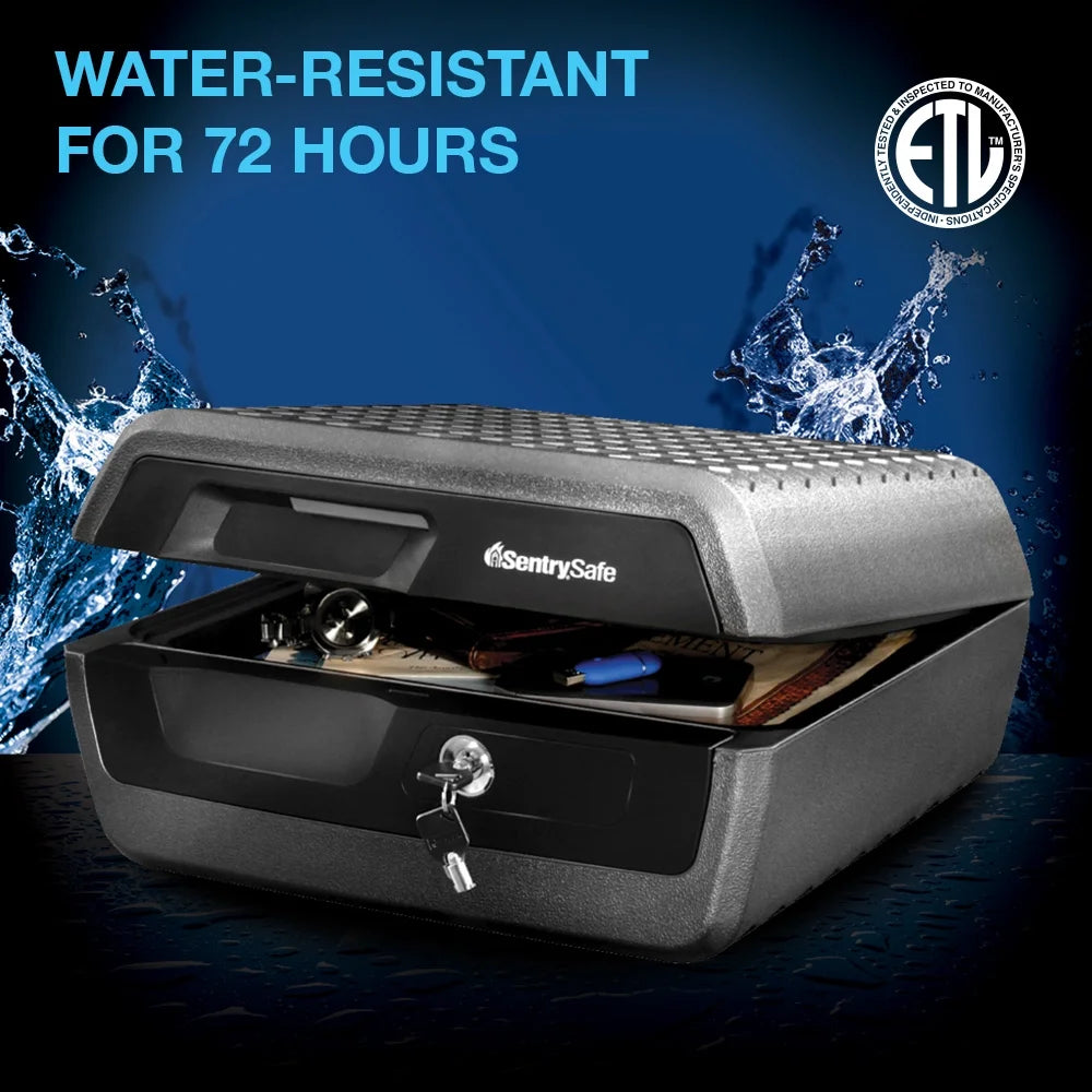 Fire and Water-Resistant Box Safe with Key Lock 0.36 cu. ft. Y311