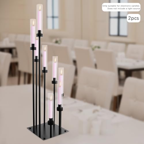 2 Pack Black 8 Arms Floor Candelabra V359246