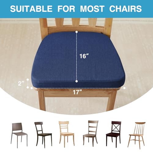 Set of 4 Non Slip Black Chair Cushions 17" x 16" x 2" with Ties Z363