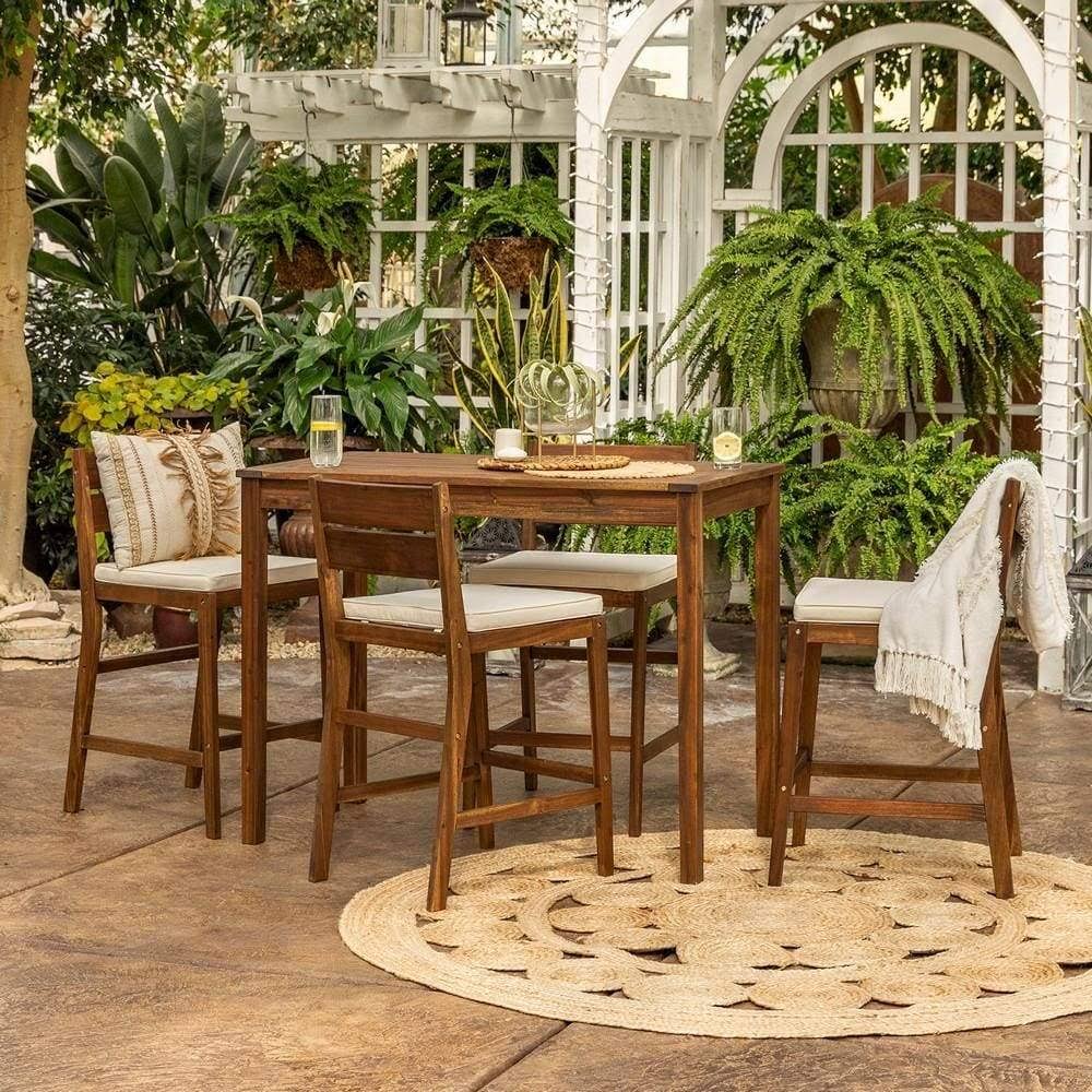 5-Piece Acacia Counter Height Dining Set C6280