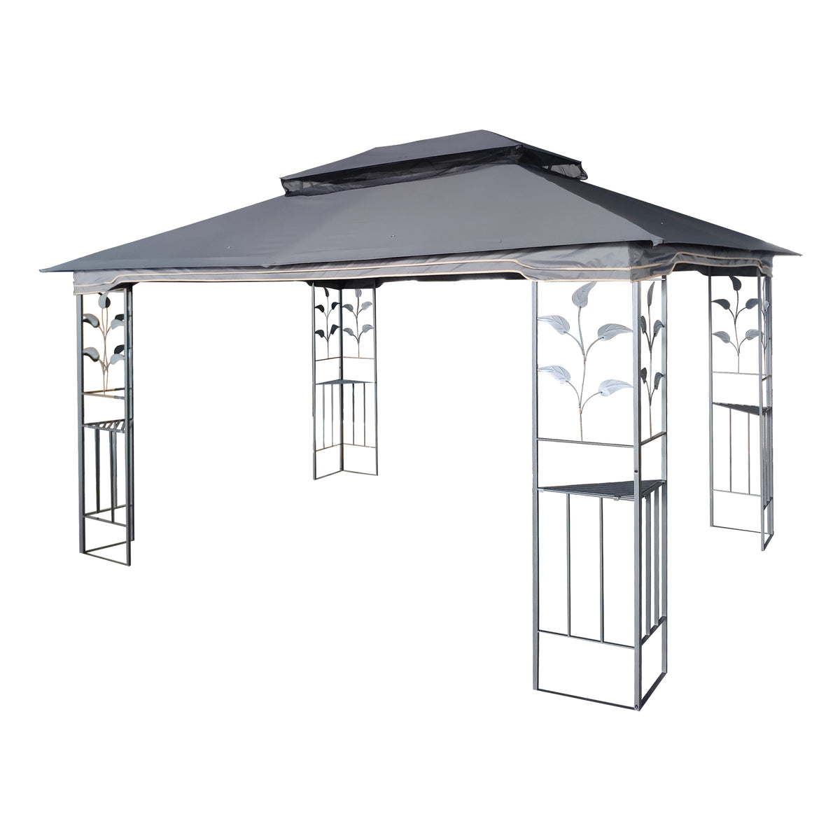 Gray Patio Gazebo Canopy Tent with Mosquito Net K378