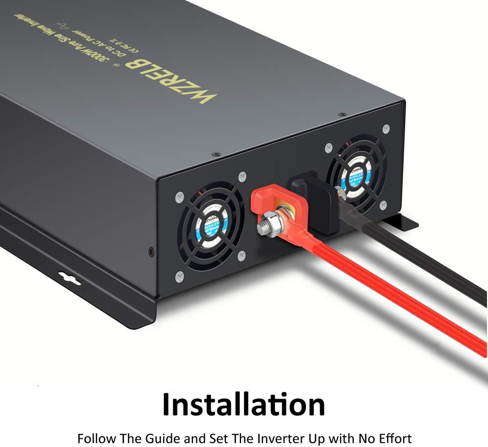 Pure Sine Wave 3500W 24V DC to 110V 120V AC Power Inverter with Dual US Outlets O64730