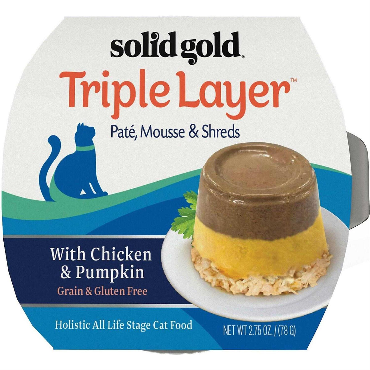 Solid Gold Triple Layer Pate Mousse & Shreds Pumpkin Cat Food Q811