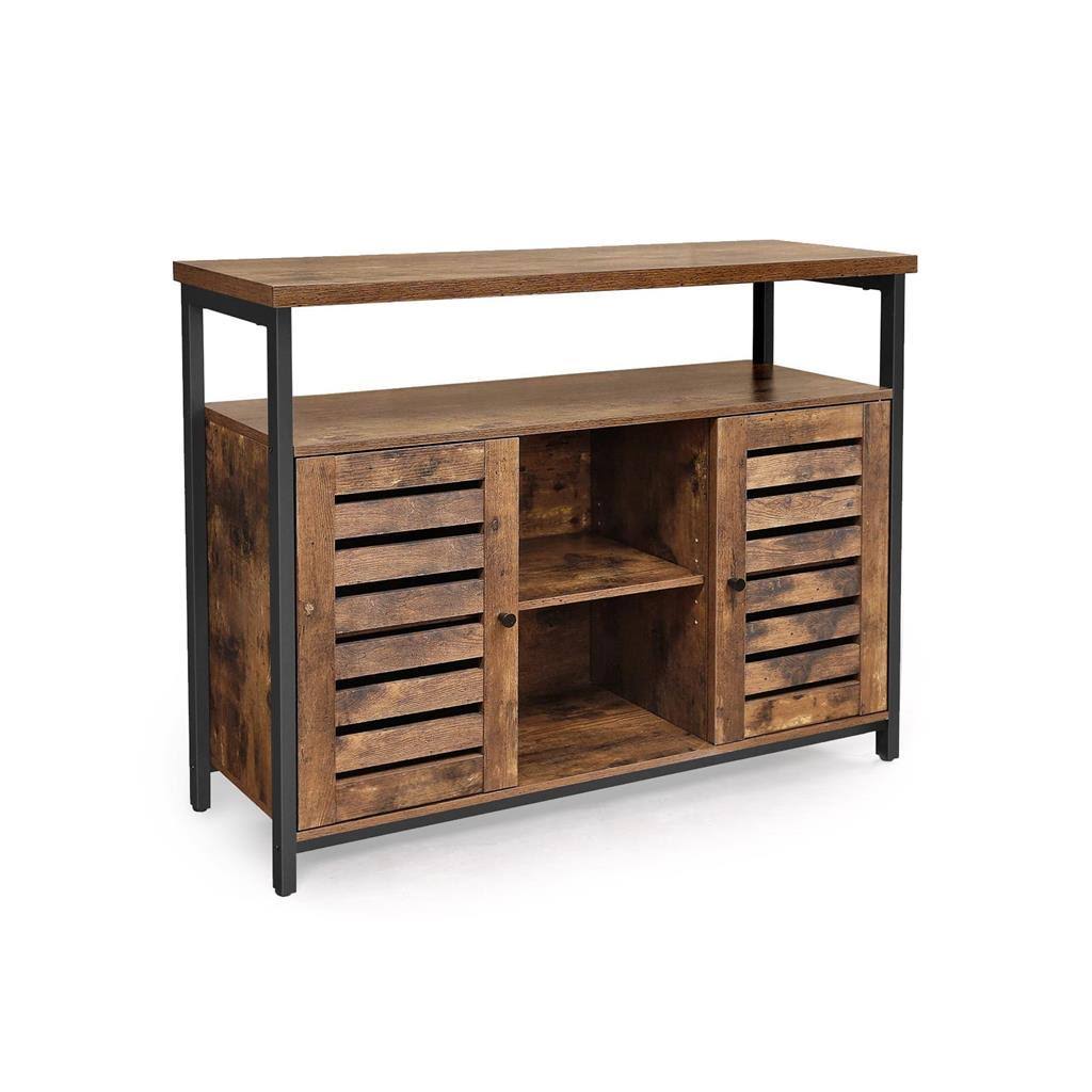 Storage Sideboard with Cupboard, Shelves, Louvered Doors O1297