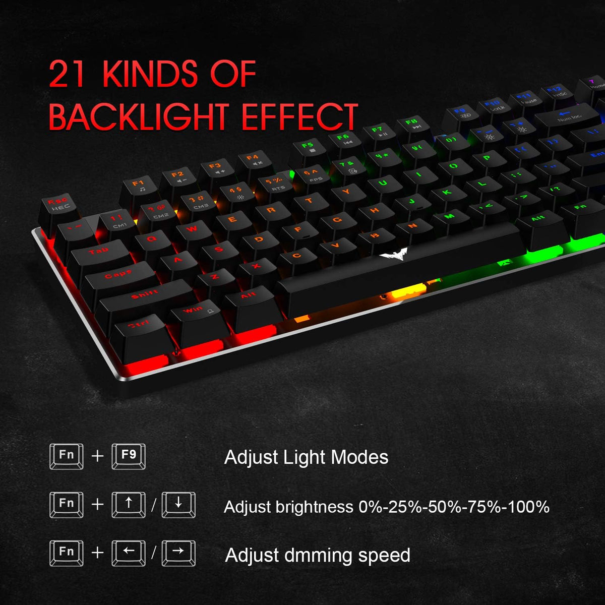 89 Keys Wired Backlit Gaming Keyboard Red Switch with 4800 DPI 6 Button Mouse and Mouse Pad Pack of 2 Z273