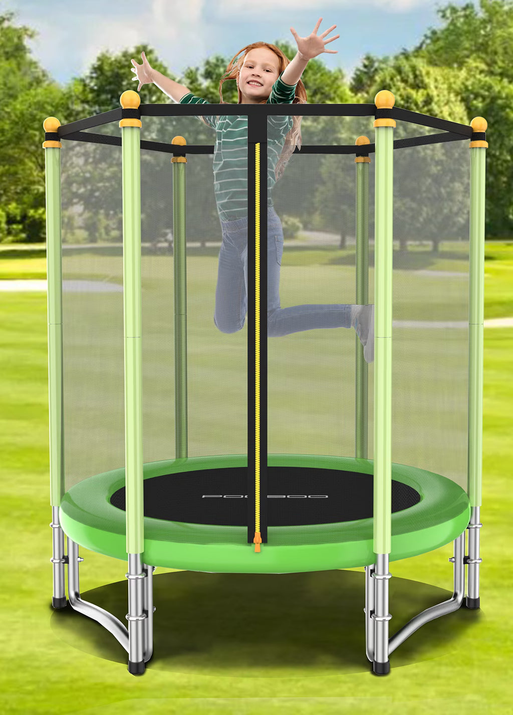 55" Kids Trampoline with Safety Enclosure Net G321891
