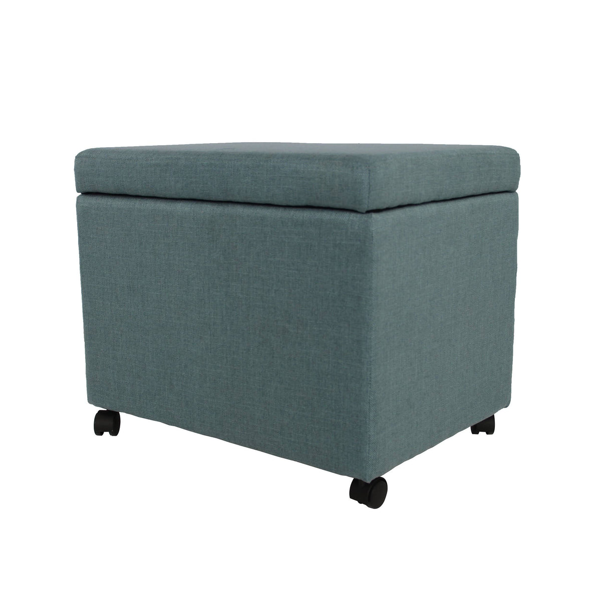 Blue Fabric File Storage Ottoman J54877
