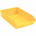 Nestable Shelf Bin, Plastic, Yellow, Lot of 12 R14507