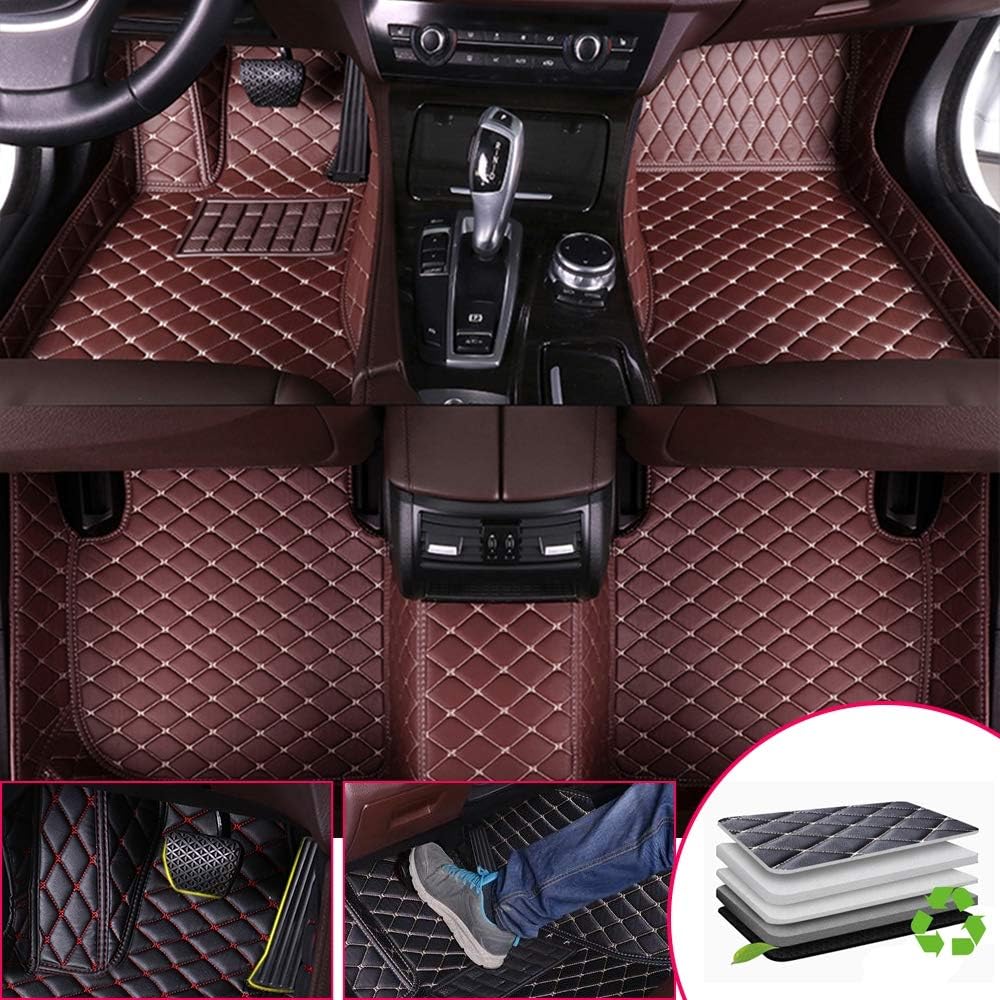 Black Beige Custom Car Floor Mats for Honda Civic U886