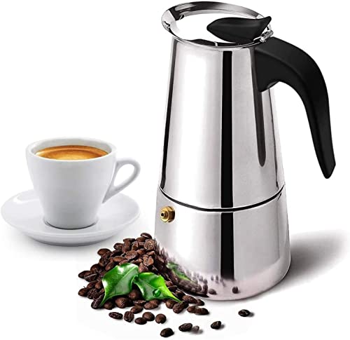 Stainless Steel 6 Cup Moka Pot Stovetop Espresso Maker C492590