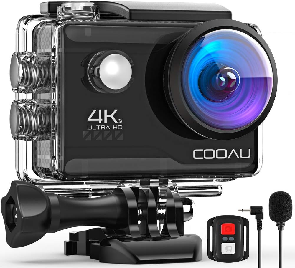 4K 20MP Wi-Fi Action Camera with External Microphone and 20 Accessories V9851