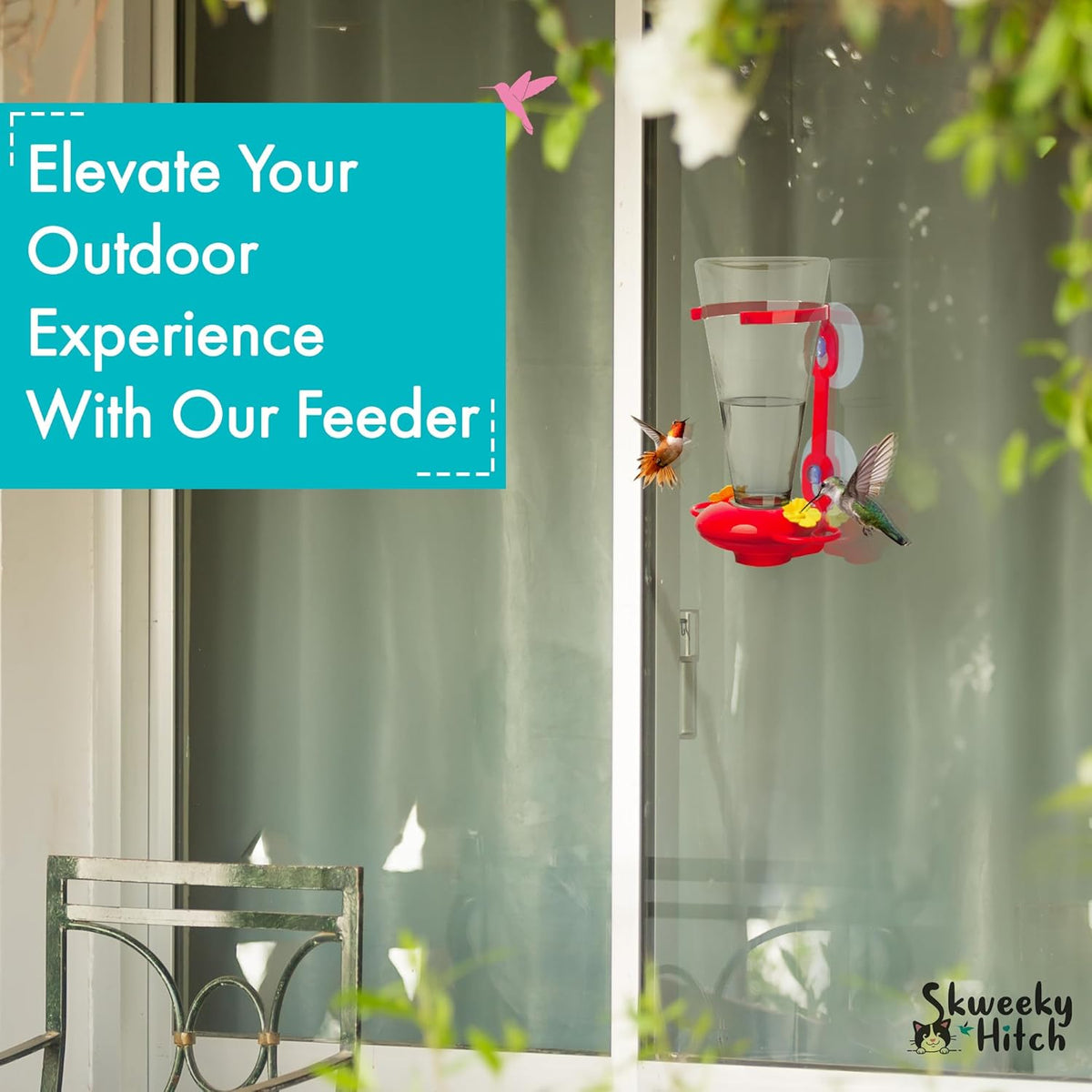 Large Capacity Plastic Window Hummingbird Feeder E8604